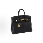 HERMES Birkin 25 Gold buckle Women\'s Edition 89 Noir Black